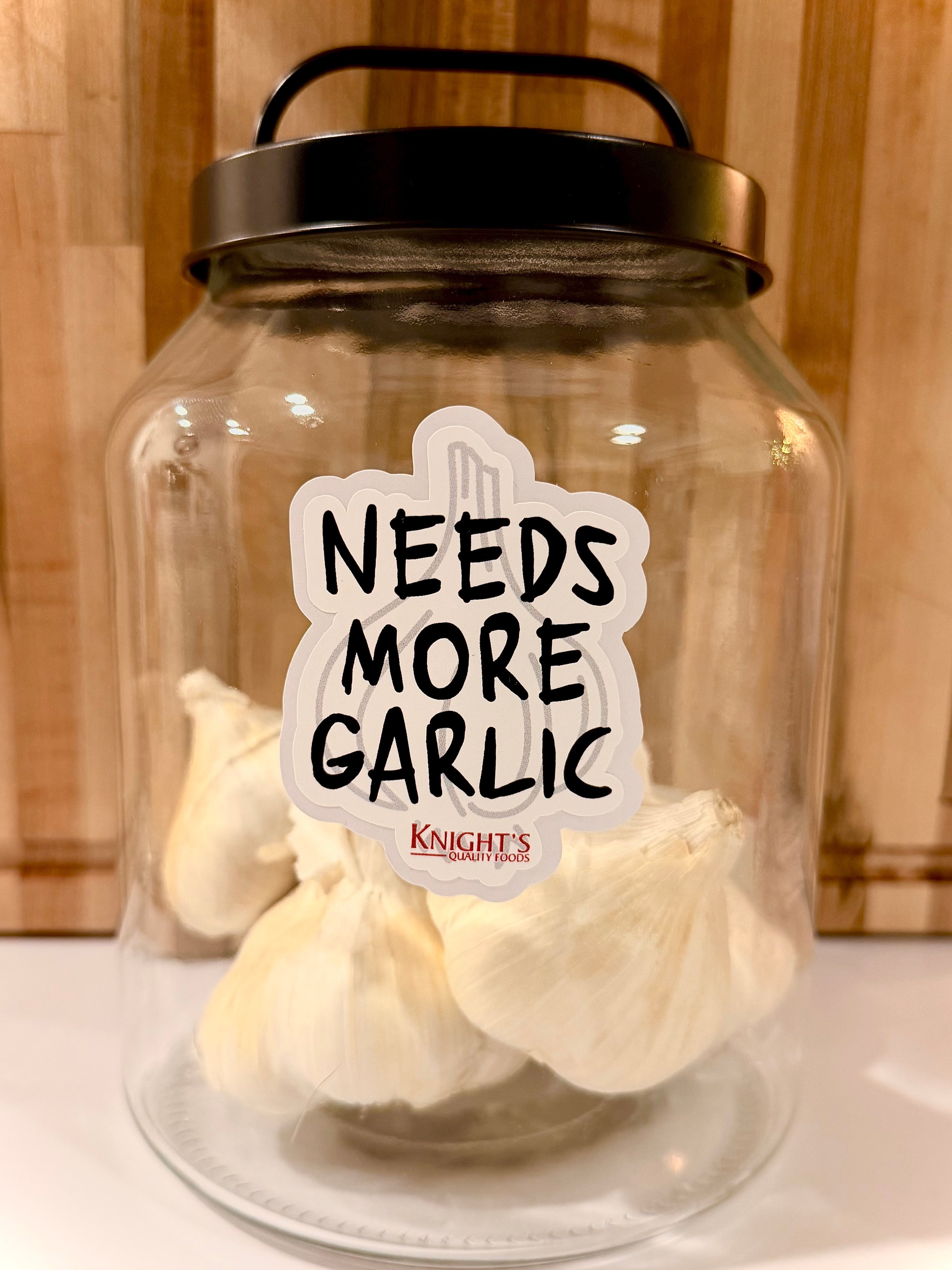“Needs More Garlic” 3 Pack Vinyl Decal Stickers.