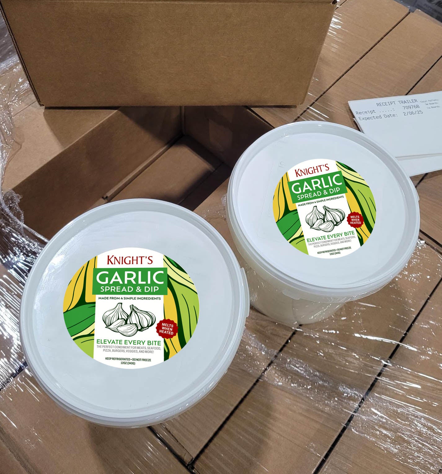 Sold Out - Coming Soon!  5 lbs. Knight's Famous Original Garlic Spread & Dip