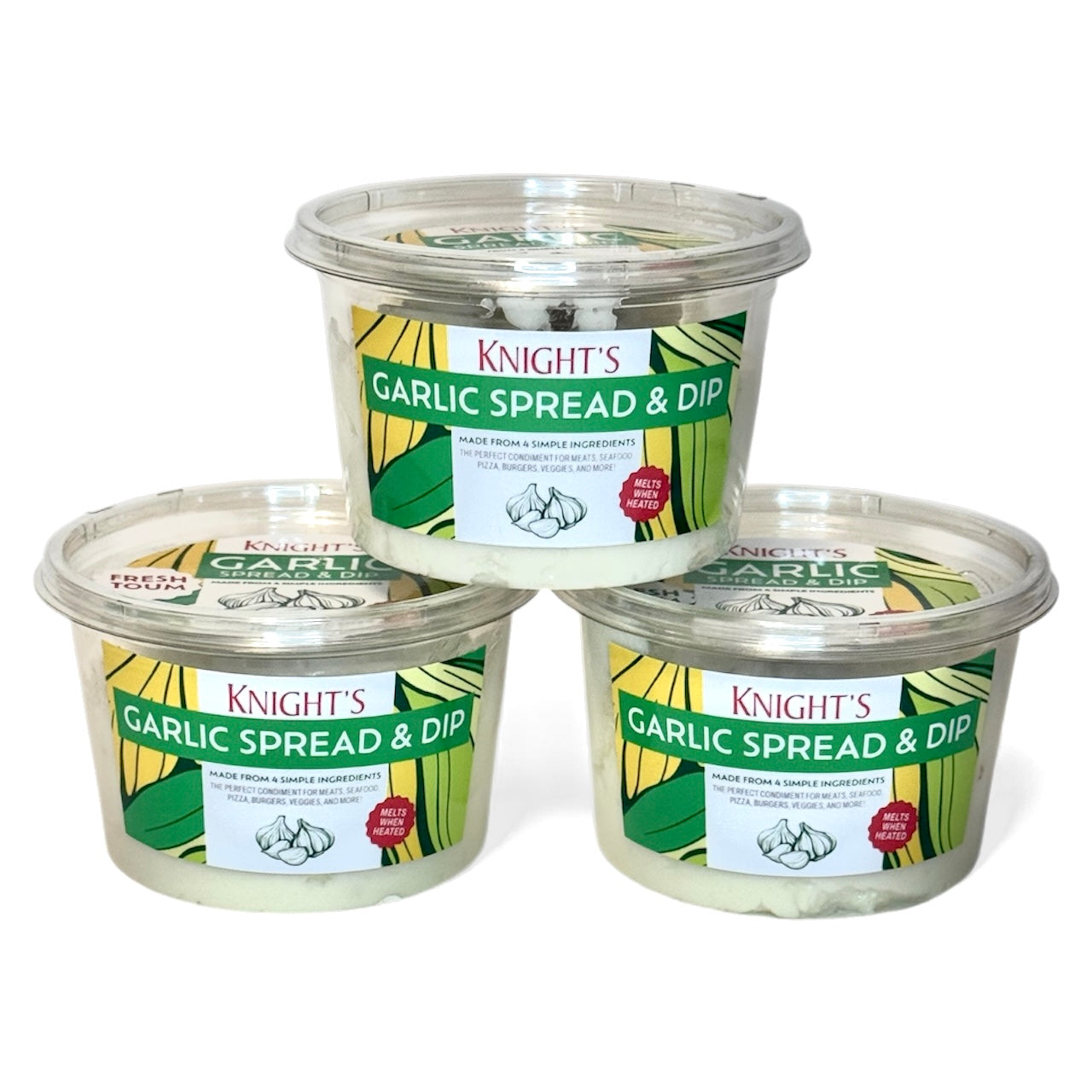 *BEST SELLER!   Value 3 Pack - 12oz. Knight's Original Garlic Spread & Dip
